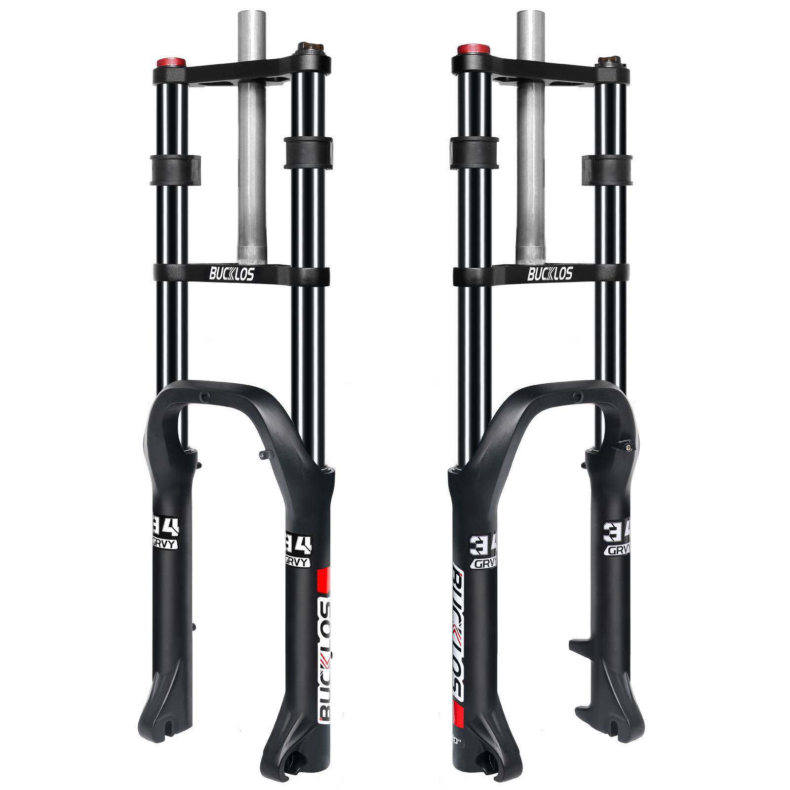 厂家20寸雪地自行车前叉双肩无螺纹直管前叉ABS调节自行车油簧叉