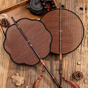 仿宋复原麈尾扇竹篦扇细竹丝全竹腰扇可旋转卷曲折叠云卷云舒古风