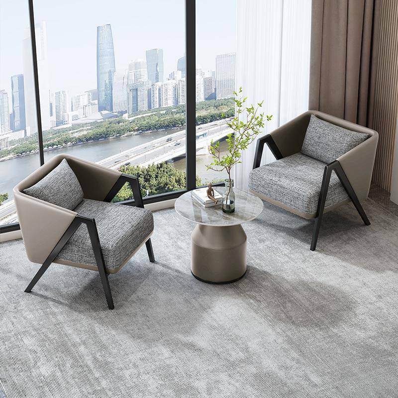 现代单人售楼部谈判桌椅简约阳台民宿客房前台会客接待洽谈沙发椅