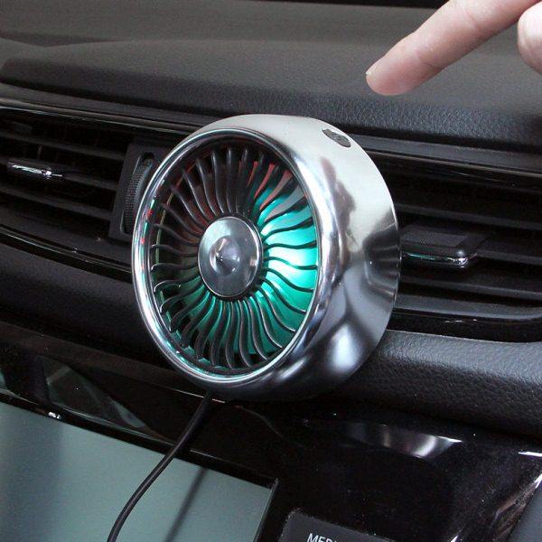 汽车空调出风口车载风扇创意汽车多功能电扇usb接口车用小电风扇
