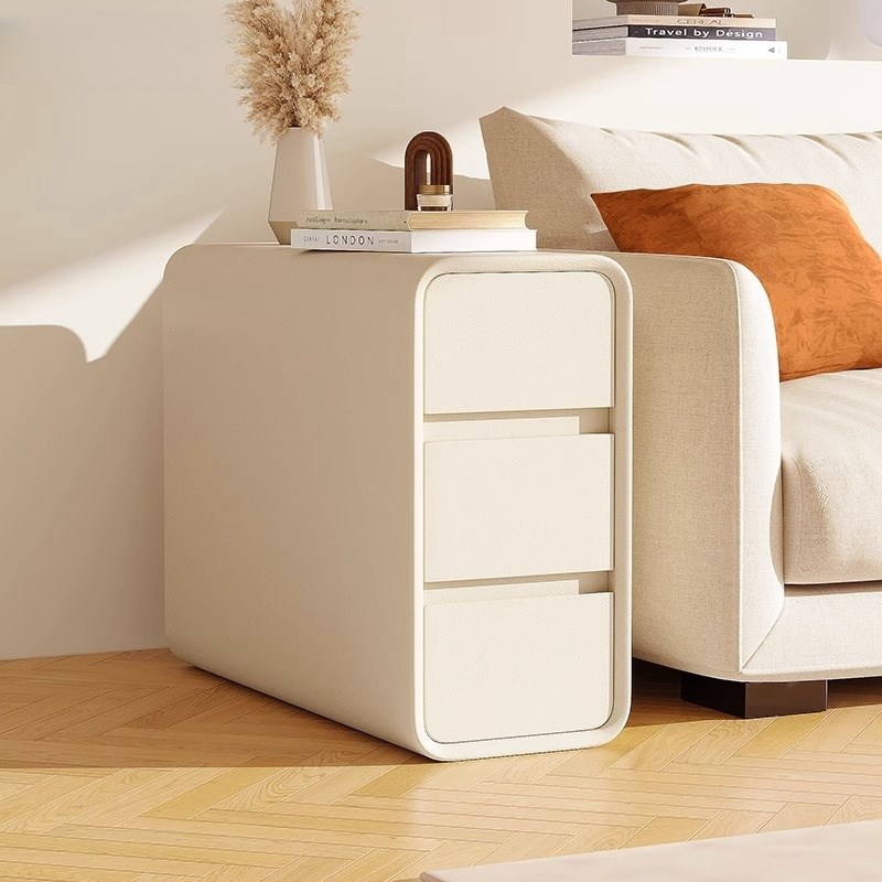 奶油风实木床头柜简约现代小型超窄20cm床边柜R夹缝极窄家用储物