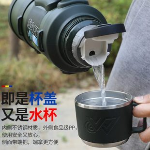 304不锈钢保温水壶户外旅游车载壶男士 工地大容量茶水分离水杯5L