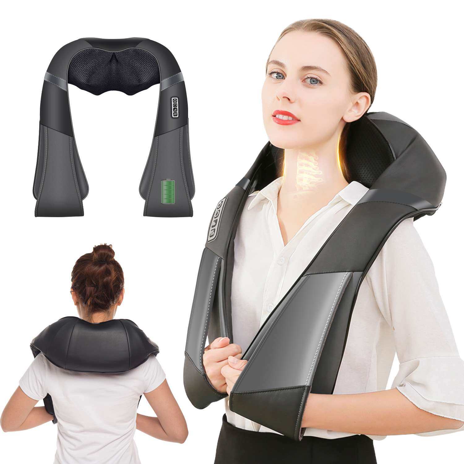 按摩披肩多功能肩颈按摩仪家用全自动揉捏捶打一体加热颈部按摩器,电子元器件市场,其它元器件,淘宝优惠券,粉丝福利购,淘宝优惠卷