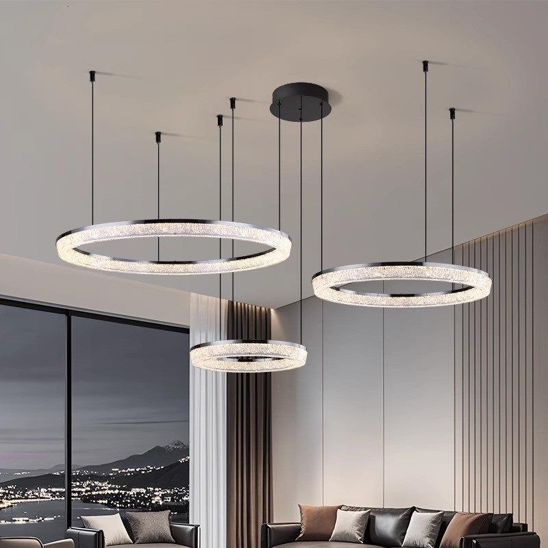 意式极简客厅吊灯设计师现代轻奢大气圆形2025新款现代简约餐厅灯