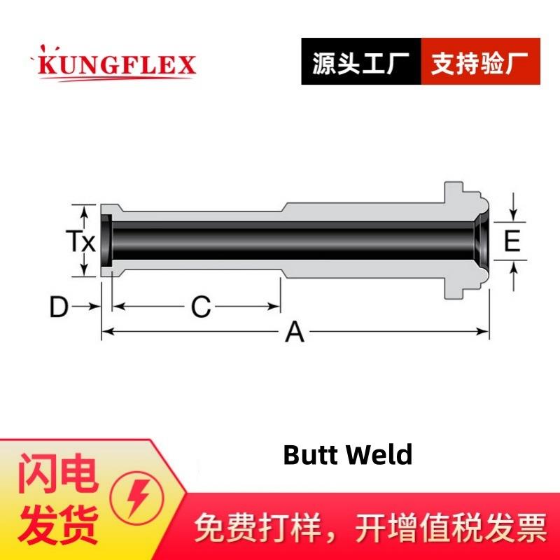 316L 不锈钢 VCR 接头，短自动管对焊压盖 316L-4-VCR-3AS