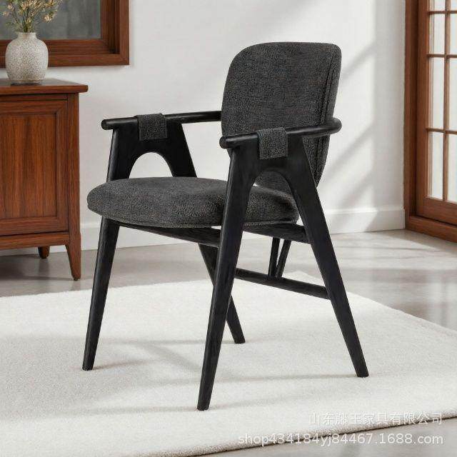 中式新款古典设计师实木餐椅书桌椅靠背扶手椅酒店民宿样板间椅子