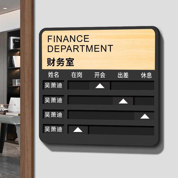 工作人员去向牌 值班公示办公室员工信息岗位工位可更换出勤在