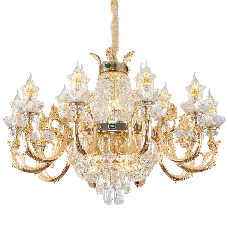 法式高端轻奢水晶吊灯客厅灯2025年新款现代简约餐厅卧室大气灯具