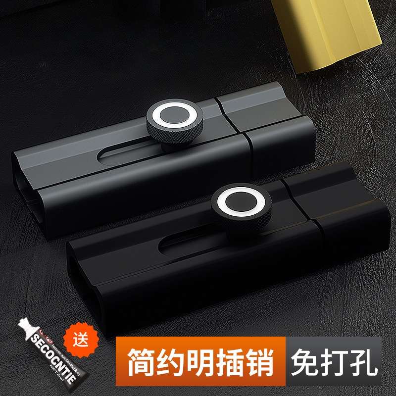 防盗门锁扣门闩卫生间加厚木新品新款铝合金明插销免打孔门扣门栓