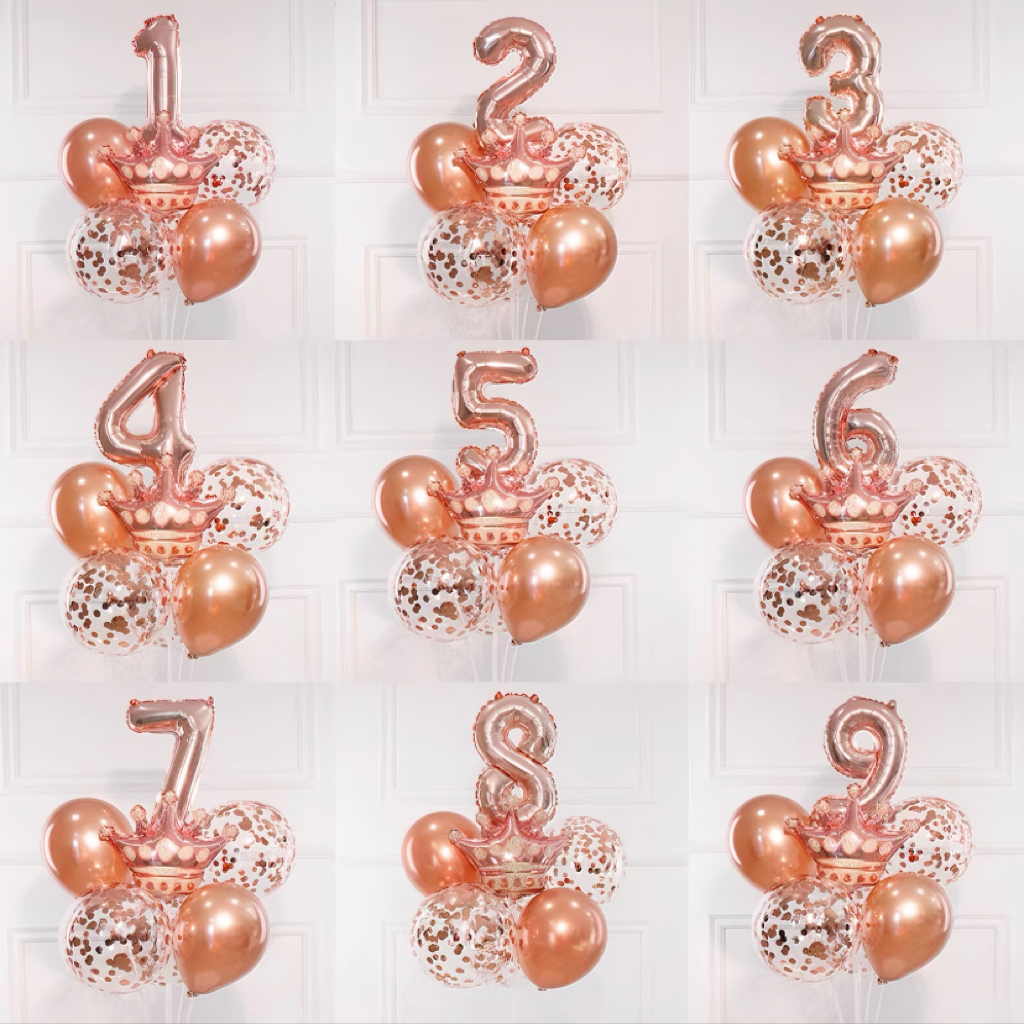 生日数字气球桌飘布置装饰儿童男女孩周岁派对背景W场景装饰摆件
