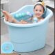 泡澡桶婴幼儿儿童宝宝洗澡桶一体加厚大号家用手提浴盆洗澡盆可坐