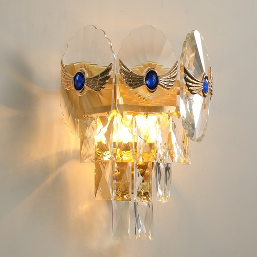 香槟金壁灯e客厅轻奢水晶创意个性卧室床头灯北欧现代简约过道灯