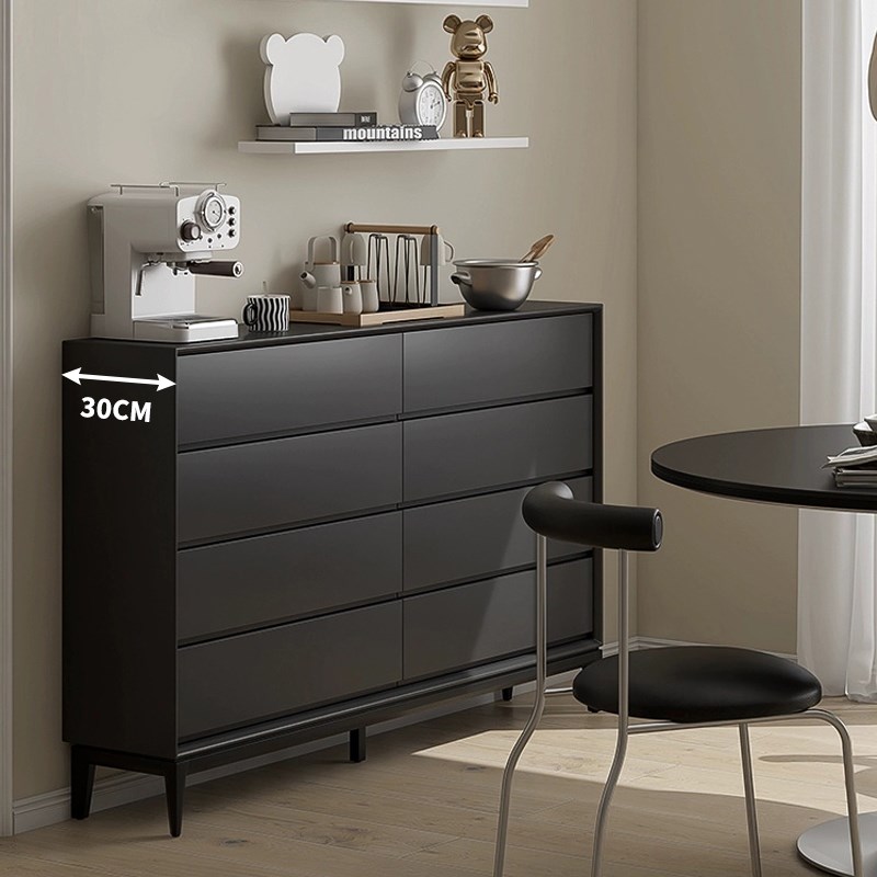 实木30CM超薄八斗柜北欧现代简约客厅卧L室储物餐柜墙边收纳柜子