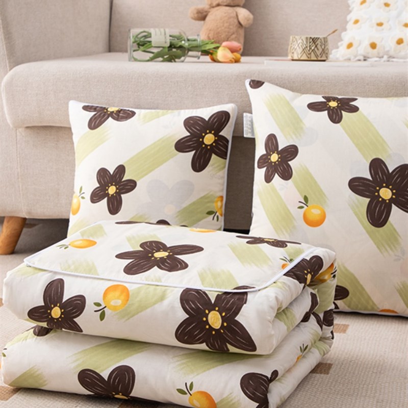 新款全棉抱枕被两用空o调被折叠靠垫被办公室汽车二合一午睡枕头