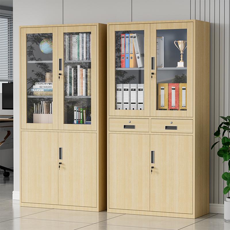 钢制转印木纹文件柜铁皮家用书柜办公室档案资料凭证柜收纳储物柜