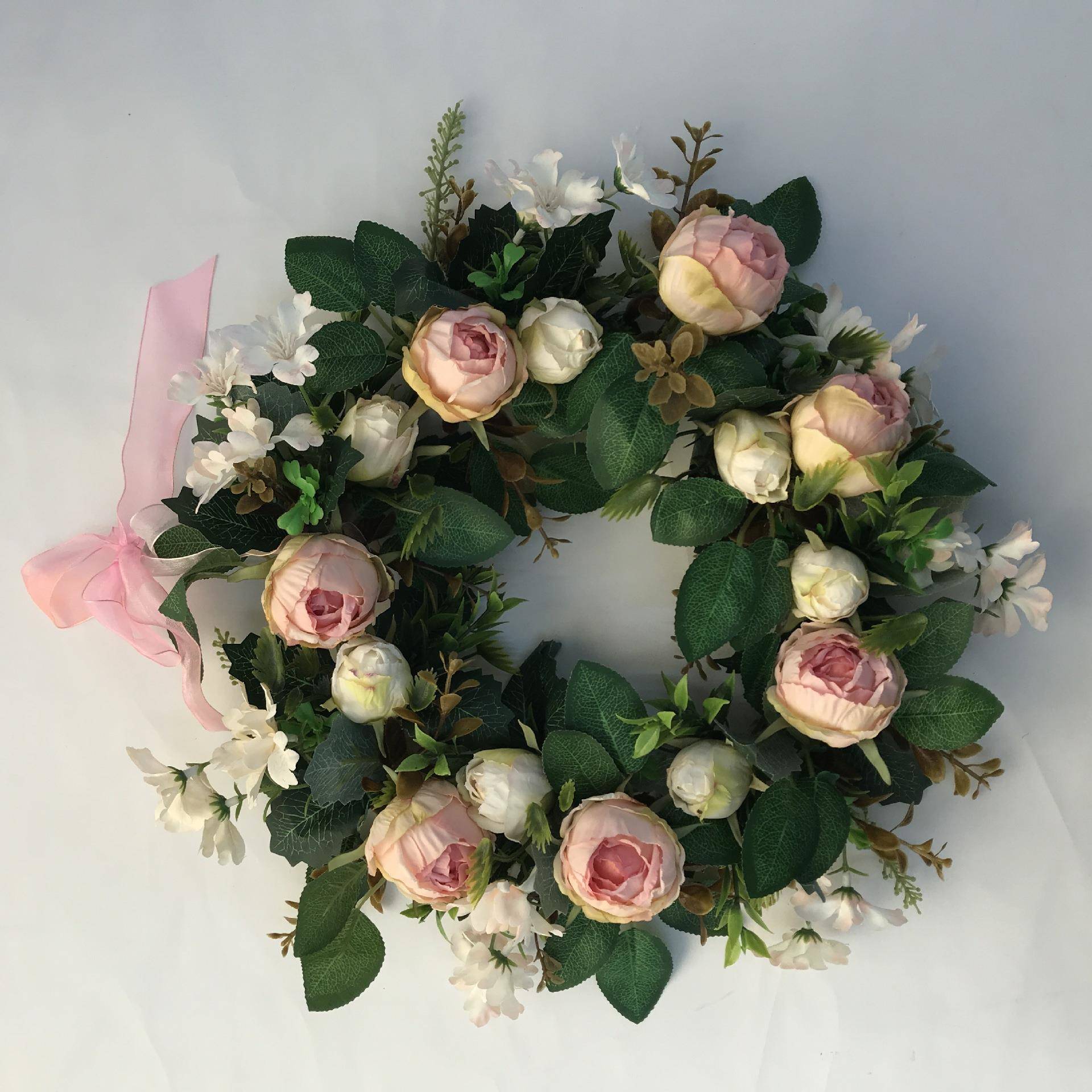 仿真花环挂饰四季装饰花环春天花环节日庆典花环门挂花环装饰花环