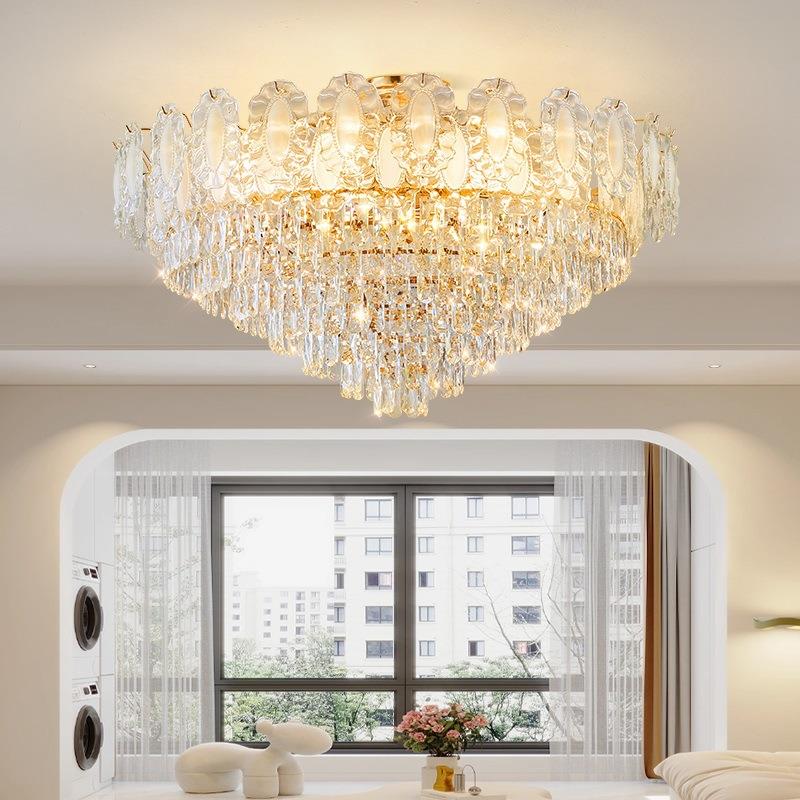 轻奢灯具奶油2025创意法式温馨水晶大气客厅吊灯卧室新款餐厅现代