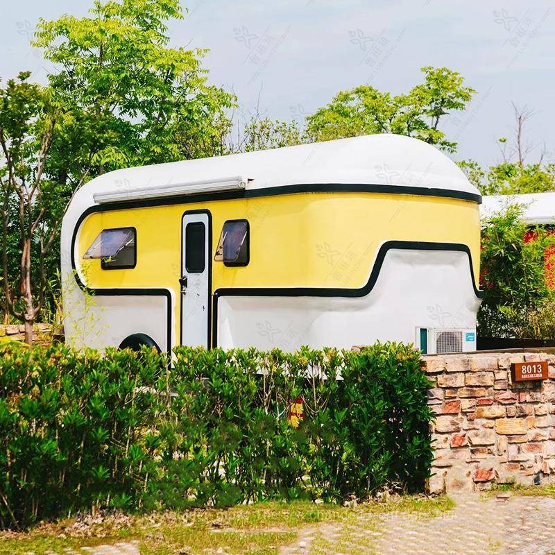 未来舱小型露营房车 景区户外牵引式餐饮车 营地旅游拖挂旅居房车