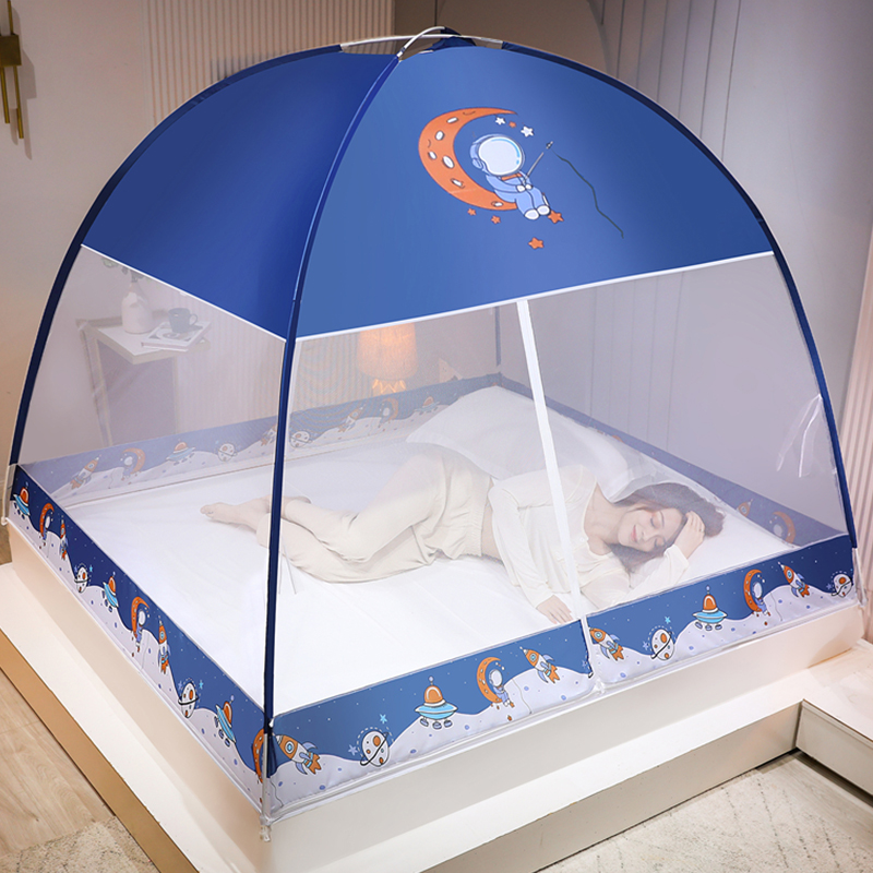 免安装蒙b古包蚊帐2023新款家用卧室可折叠防蚊罩1米8大床防摔儿