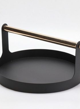 现代新中式铁艺托盘家用家居收纳金属玄关桌面手提装饰托盘摆件