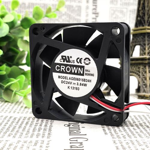 台湾惯展CROWN AGE06015B24H DC24V 3.84W 6015 6CM 散热风扇