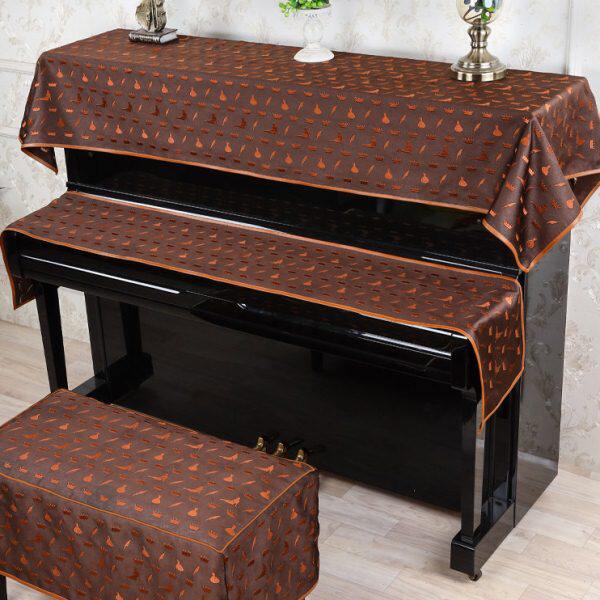 欧式高档新款钢琴罩防尘罩半罩盖布钢琴布巾全罩钢琴凳套钢琴键布