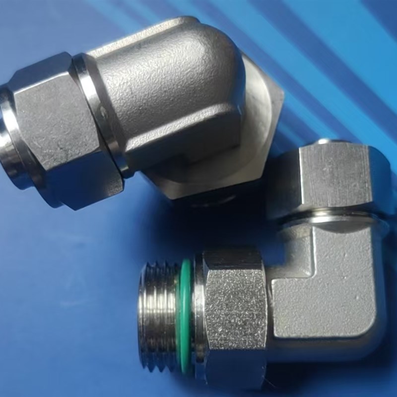 不锈钢304快拧接头万向锁母直角G螺纹旋转G气管接头带O圈ABL8-G1/