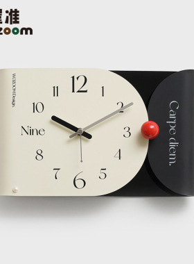 WOZOOM屋i准入户玄关时钟摆件家居客厅桌面座钟网红装饰品创意钟