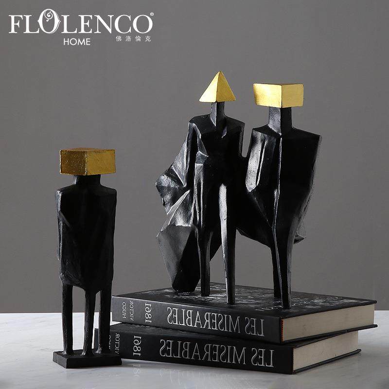 创意现代简约金块人装饰时尚客厅样板间酒店家居软装饰品摆件