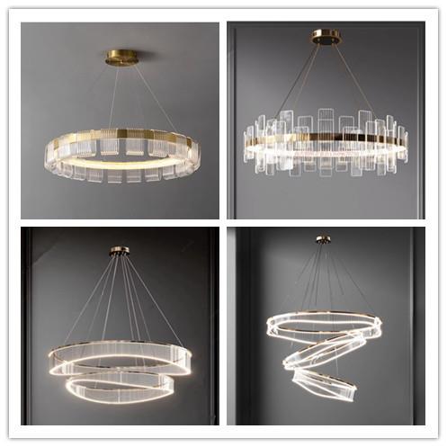 现代艺术装饰吊灯设计师客厅餐厅卧室简约轻奢圆环形装样板间吊灯