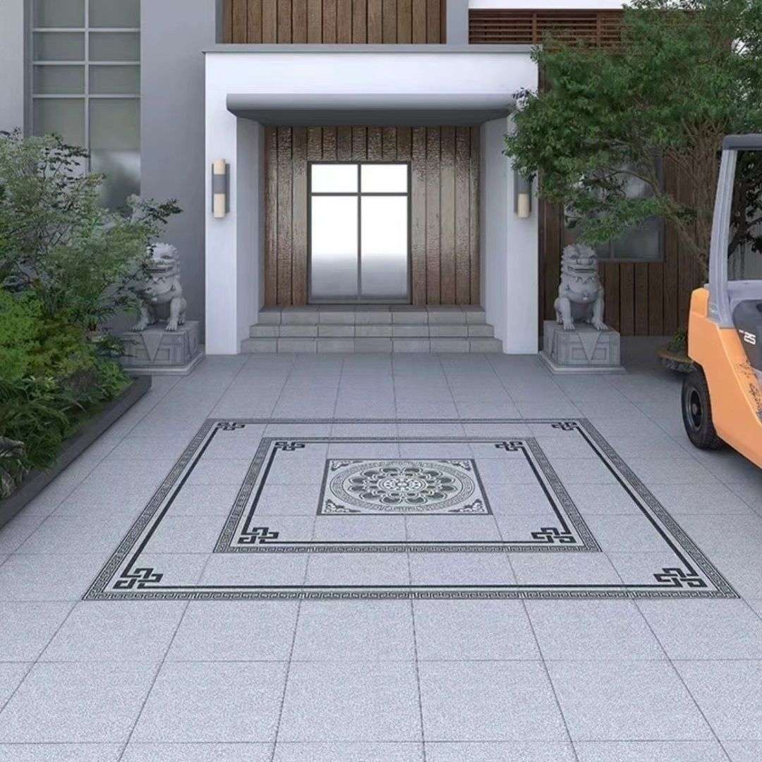新中式简约600*600庭院别墅防滑耐磨拼花地砖