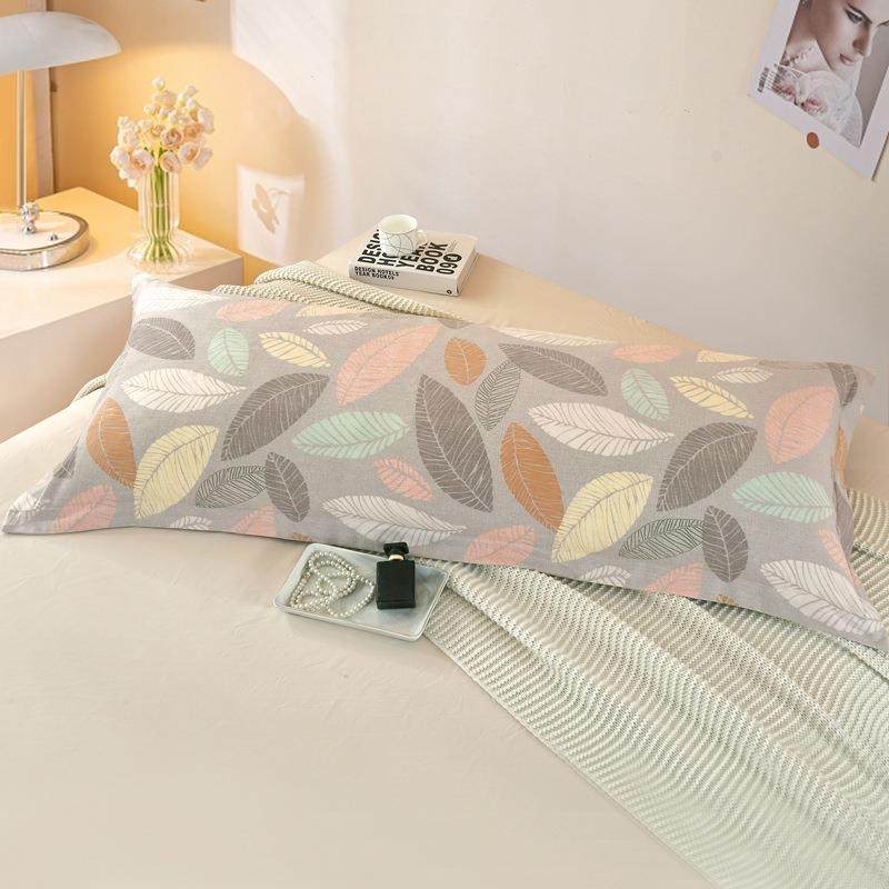 #新款棉加厚磨毛床裙秋冬印花双人枕套家用长枕套双人情侣枕芯套