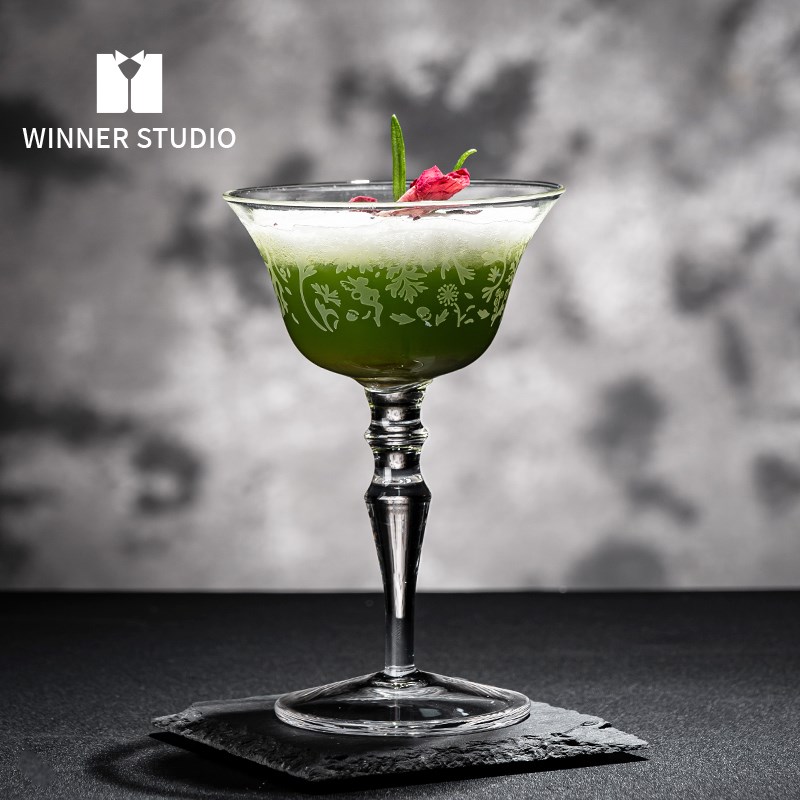 DC08日式烤花古典马天尼杯玻璃高脚杯鸡尾酒杯R马提尼杯酒吧调酒