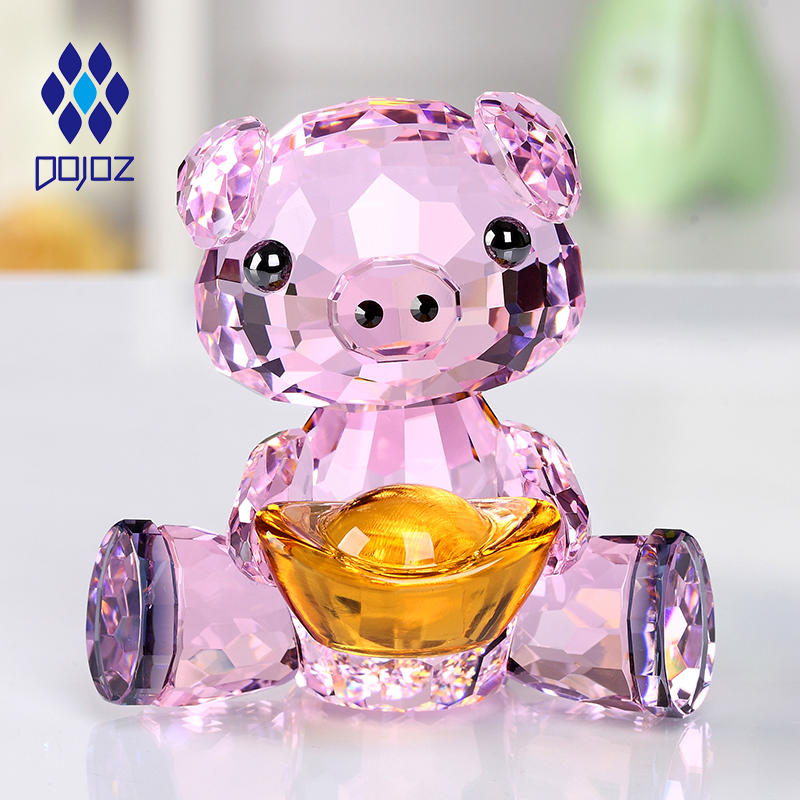 水晶小猪摆件12生肖创意工艺品z动物摆件装饰品生日礼物圣诞节礼