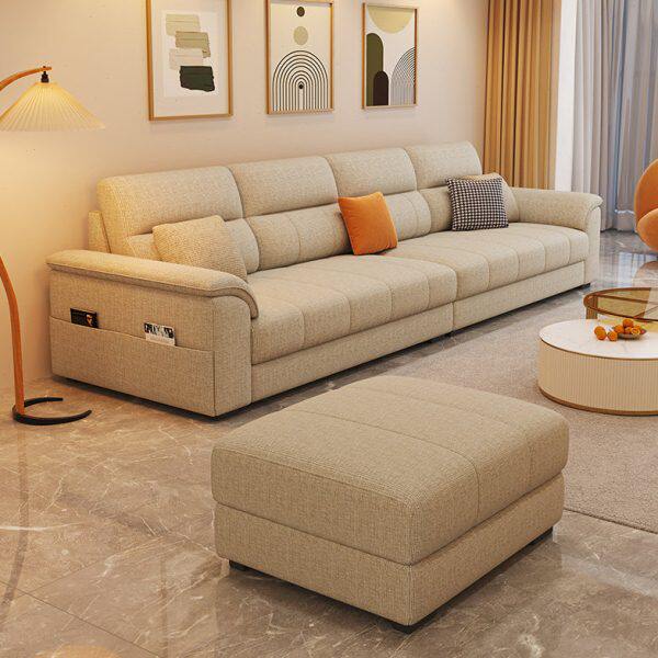 2024新款棉麻沙发北欧简约现代轻奢客厅大小户型奶油风直排钢琴键