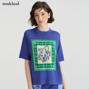 【设计师款】CYNTHIA&XIAO趣味海洋印花针织上衣modeland买手店