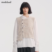 毛茸茸马甲软糯感modeland买手店 FLAT不规则开衫 设计款 MONO