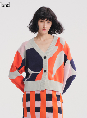 【设计师款】CYNTHIA&XIAO几何拼接羊毛开衫短外套modeland买手店