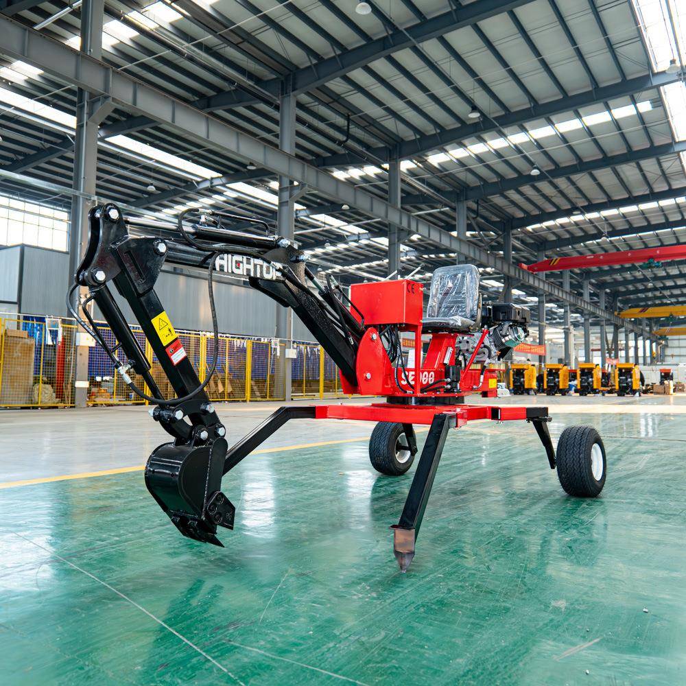 全地形轮式挖掘机挖土钻孔割草多用途轮胎挖机