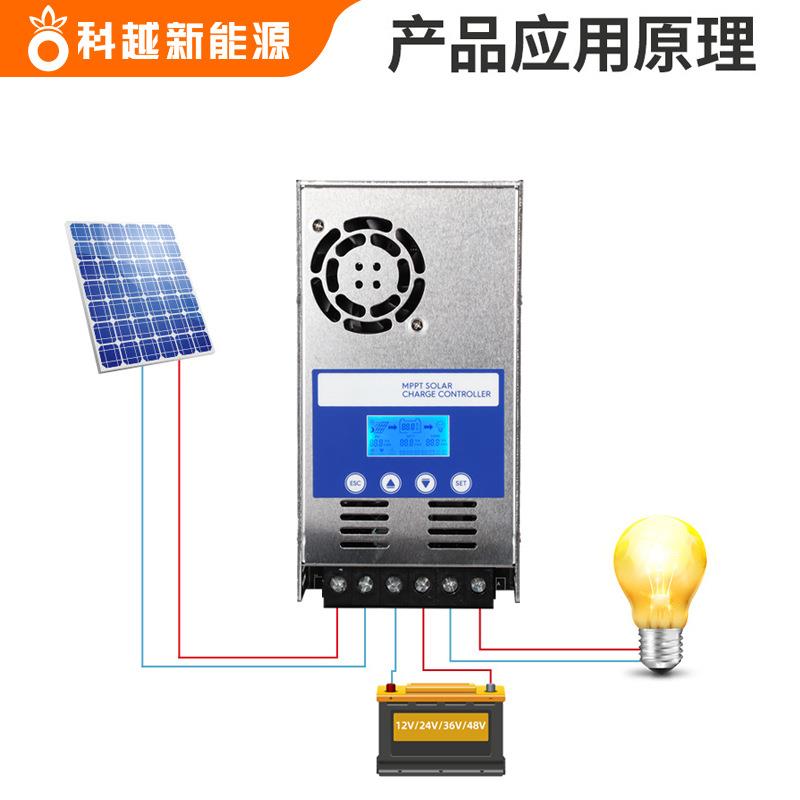 MPPT太阳能控制器60A家用光伏储能系统12V24V36V48V充放电控制器