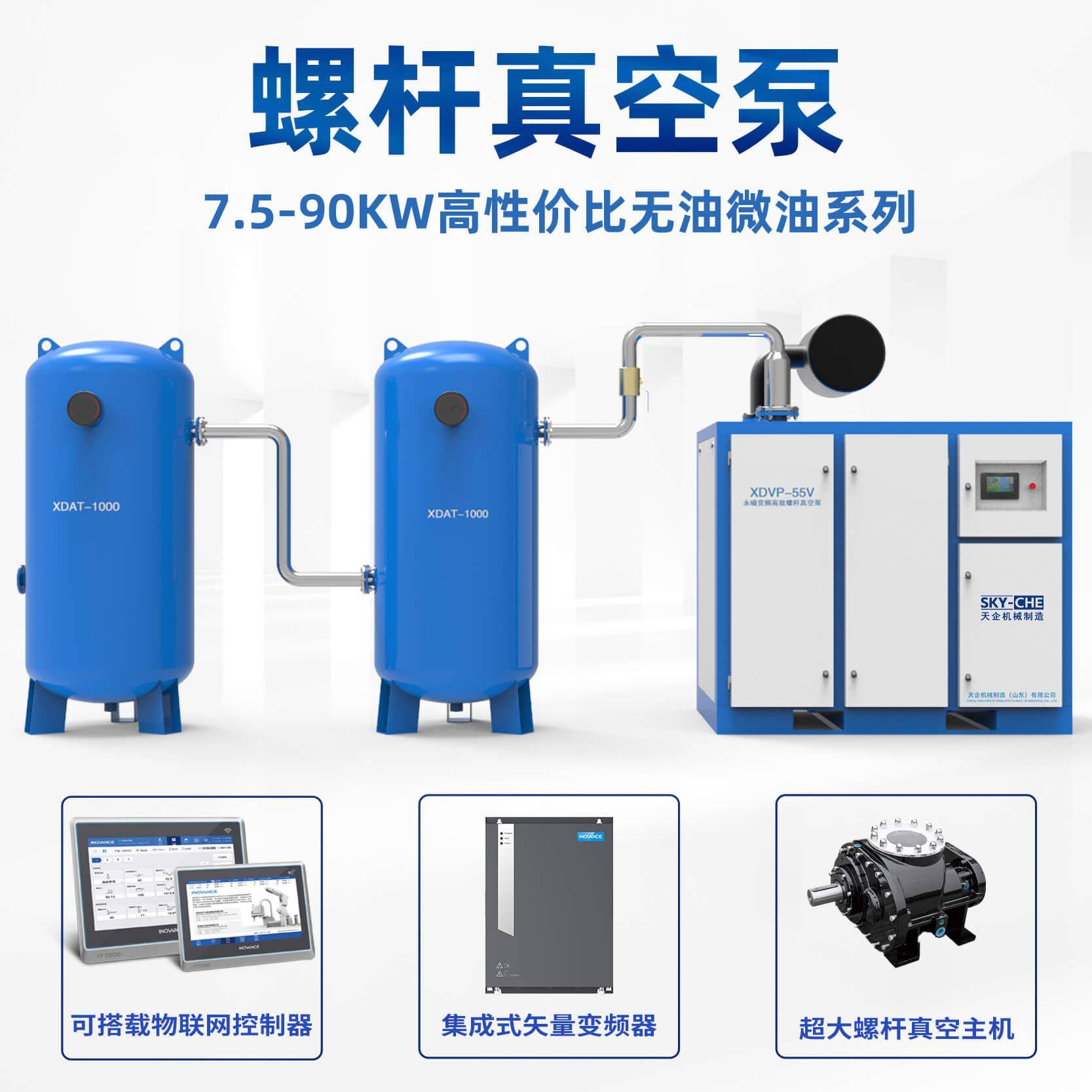 厂家直销永磁变频螺杆真空泵工业级真空泵5.5-90kw负压抽气真空泵