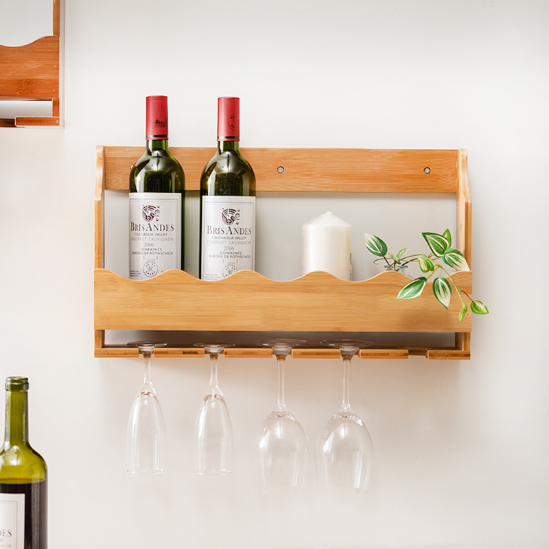简易红酒架子壁h挂酒架挂墙酒柜餐厅置物架酒杯架倒挂吧台酒架悬