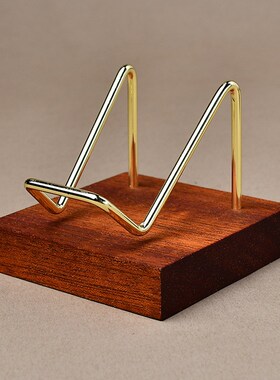 水晶原石矿物晶体标本底座铁艺支架心形爱心M摆件展示架木质首饰