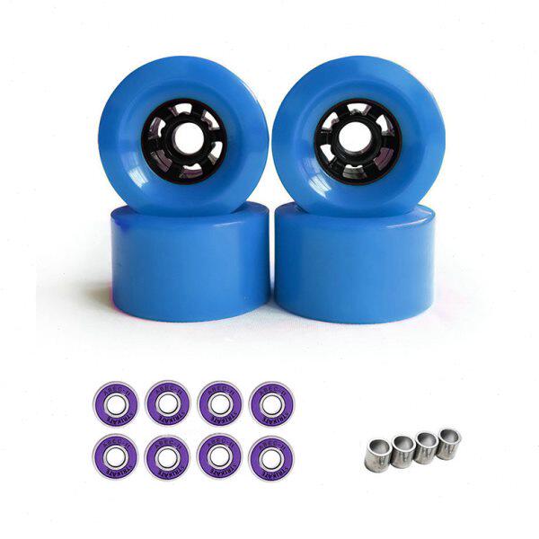 xPU轮子电动滑板专业5轮长板4轴承轮子含9颗2mm0轮四轮滑板板公路