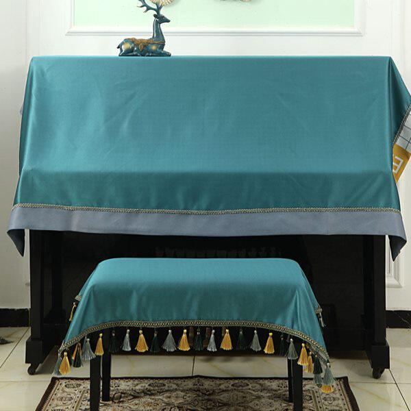 纯色钢琴盖布双面简约布日式钢琴罩罩琴琴凳高档电钢琴光面防尘罩