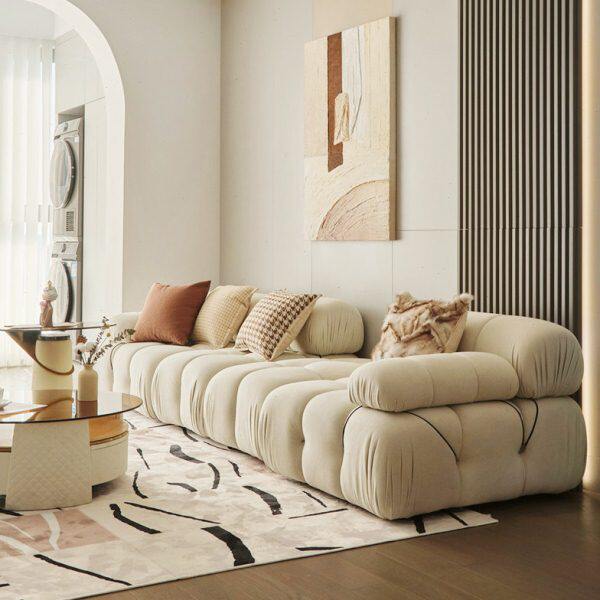 布艺沙发极简现代组合轻奢豆腐客厅简约北欧区式家具块意休闲直排