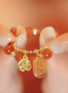 龙招财串珠指新款来财方年款聚财中2024戒指女爆戒指八新中式国风