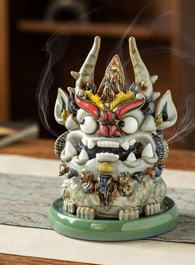 陶瓷龙摆b件招财中式摆件装饰品茶宠摆件精品可养创意塔香香炉茶