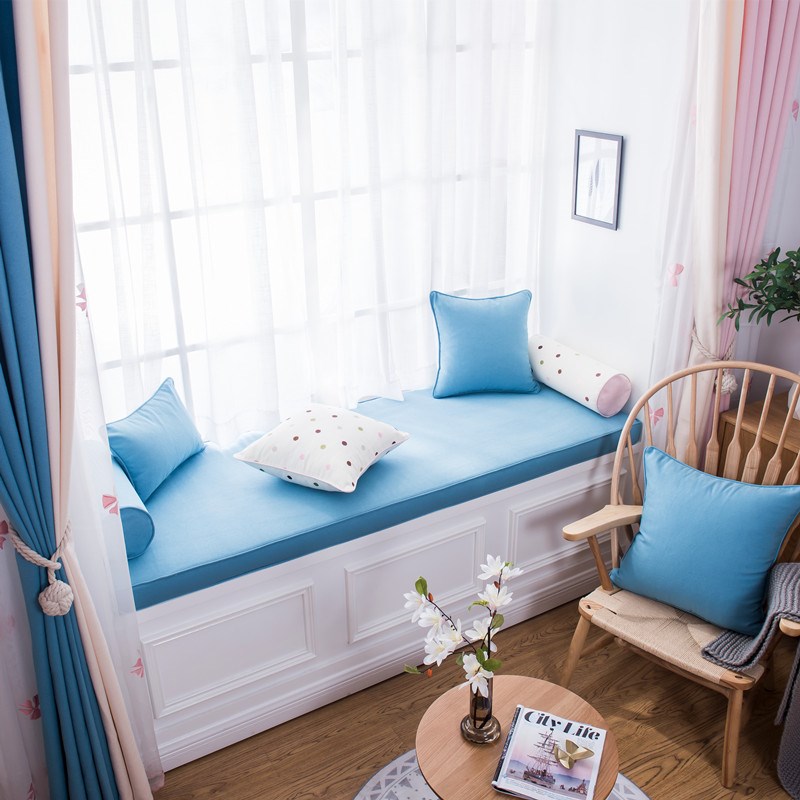 定做飘窗垫窗台垫l四季纯色卧室北欧现代简约榻榻米可机洗阳台垫