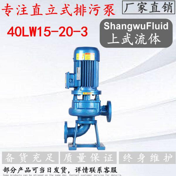 40LW15-20-3型铸铁直立式排污泵/角式污水输送离心泵